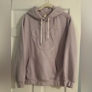 H&M Disney Women’s Lavender Hooded  Sweatshirt with Mickey Mouse Logo - Size M